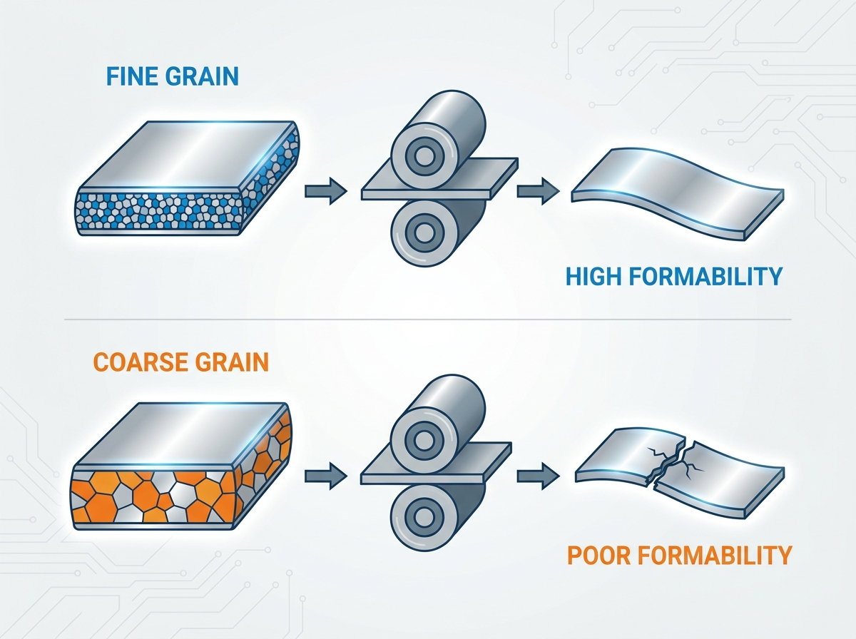 Microscopic view of grain structure in metal alloys